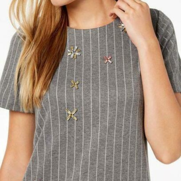 Calvin Klein Women's 8 Embellished Pinstripe Sheat - Picture 3 of 3